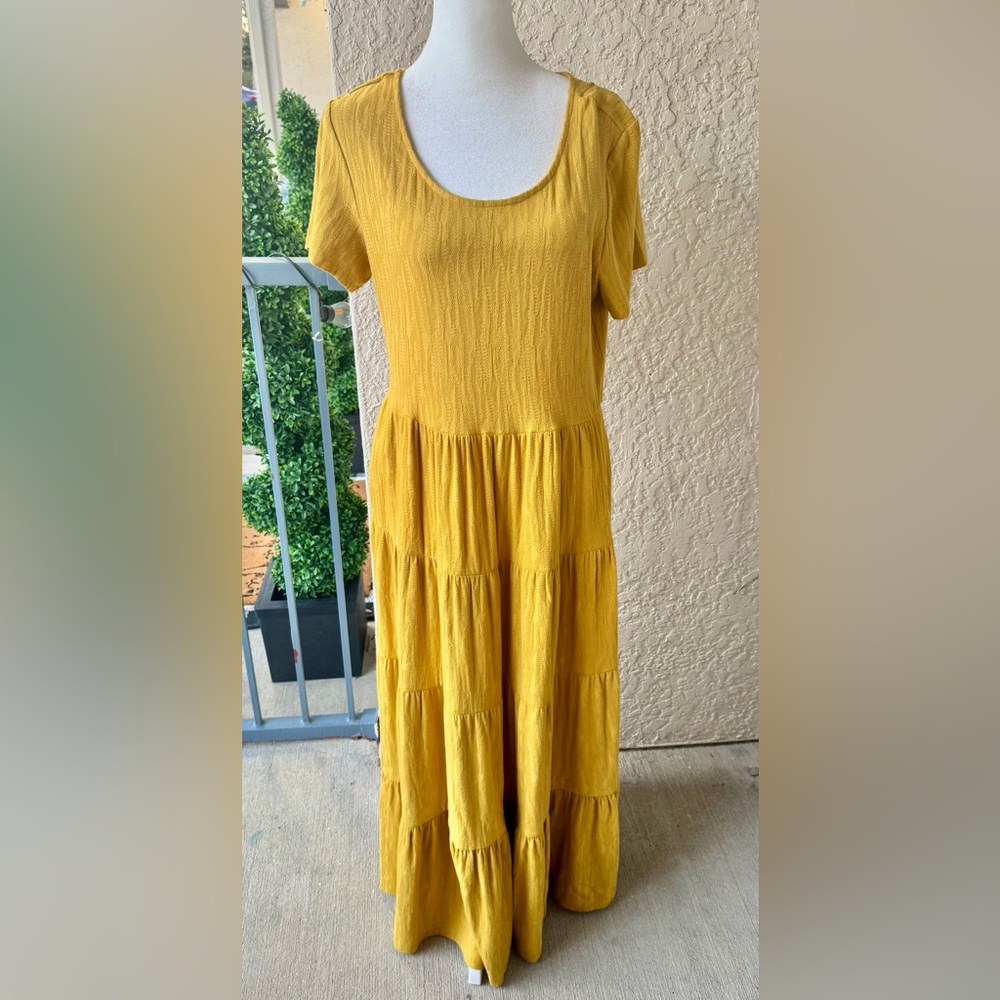 Chelsea and Theodore Women’s Cotton Short Sleeve Maxi Dress Round Neck Large